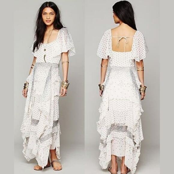 Free People Paqueta Island Dotted Ruffled Tiered Dress - Picture 7 of 7